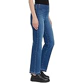 Lyssé Denim Women’s Pull-On Jeans – Straight Leg Stretchy Jeans for Women with Elastic Waistband, High Rise Soft Fit