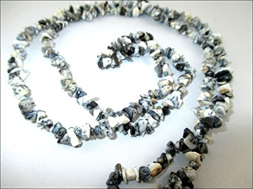 HiJet Dendrite Opal Chips Strands Mala Approx. 32-34 Inch Long for making Jewelry Balancing Positive Energy Harmony Luck Yoga Meditation Reiki Unique Genuine Authentic Fashion Style Easter Sunday