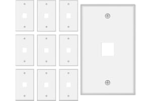 1 Port Keystone Wall Plate 10-Pack Single Gang Face plate for Rj45 Keystone Jack and Modular Inserts White by Tedgetal