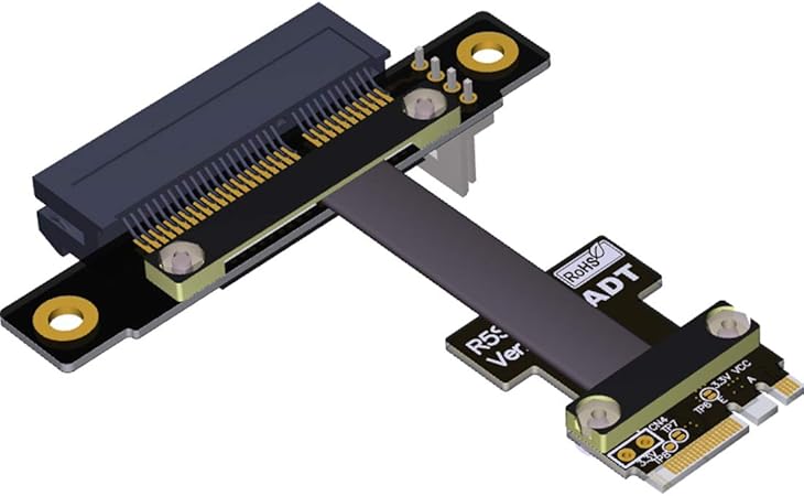 Amazon Com Adt Link M 2 Wifi A E Key A E To Pci E 4x X4 Riser Extender Adapter Card Ribbon Gen3 0 Cable Ae Key A E For Pcie 3 0 X1 X4 X16 M2 Card 100cm R52sf Computers