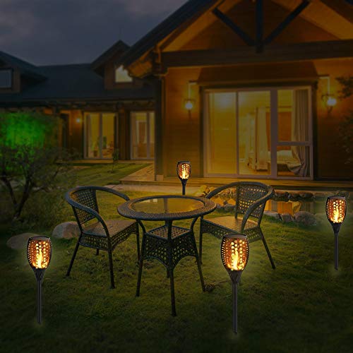 image for CYLAPEX Solar Lights Outdoor 4 Pack, Waterproof Solar Torch Light with