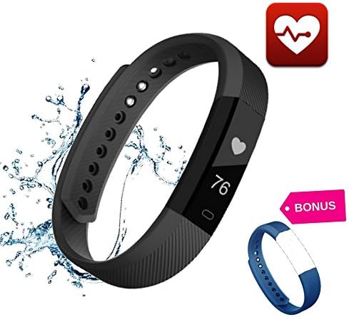 Fitness Tracker Smart Bracelet HR With Heart Rate, Sleep Monitor Wristband, Waterproof Watch, Pedometer, Track Step, Activity, Calorie, Call, SMS Alert, Sedentary Reminder for iPhone IOS and Android