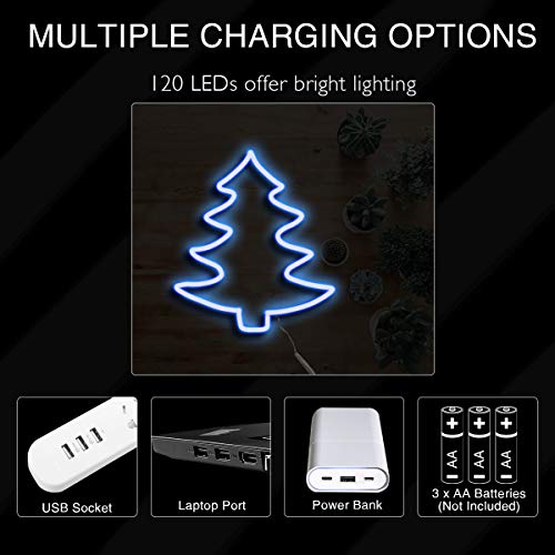 SEKKVY LED Neon Sign, 39.3’’ Shapeable Neon Strips Light, USB/Battery Powered, DIY Wall Decor Waterproof Neon Light Sign Can be Used Indoors and Outdoors (White Light)