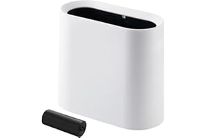 Slender Profile Waste Container Lidless Small Spaces Includes Bags Random Color Touchless Trash Can