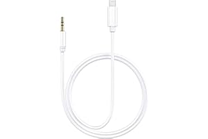 CALLSTEL iPhone Aux Cord for Car, Apple MFi Certified Veetone Lightning to 3.5 mm Headphone Jack Adapter Male Aux Stereo Audio Cable Compatible with iPhone 13 13 Pro 12 11 SE 2020 XS XR X 8 7, 3.3FT White