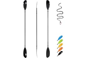OCEANBROAD Adjustable Carbon Fishing Kayak Paddle - 94in/240cm-98in/250cm-102in/260cm Carbon Fiber Shaft with Paddle Leash