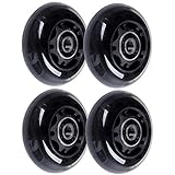 AOWISH 64mm Inline Skate Wheels 85A [4-Pack] Beginner Kids Roller Blades Replacement Wheel with Bearings ABEC-9 for Adjustable Hockey Inline Roller Skats and Luggage Suitcase (Black)