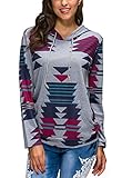 FanShou Women Plus Size Long Sleeve Hoodie Printed Hooded Sweatshirt Pullover