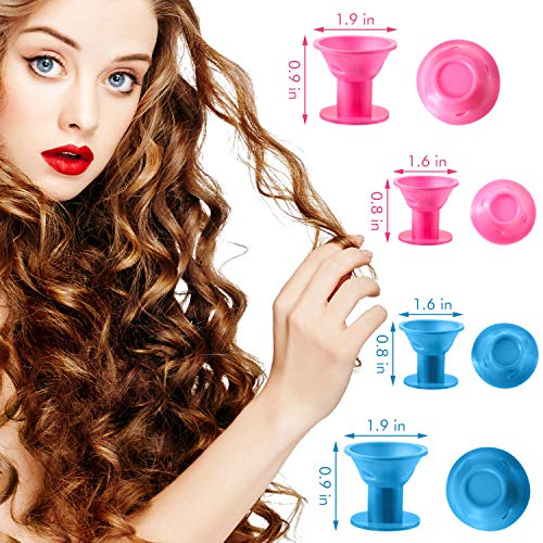 64 Pieces Silicone Hair Curlers Set, 30 Pieces Large Silicone Hair