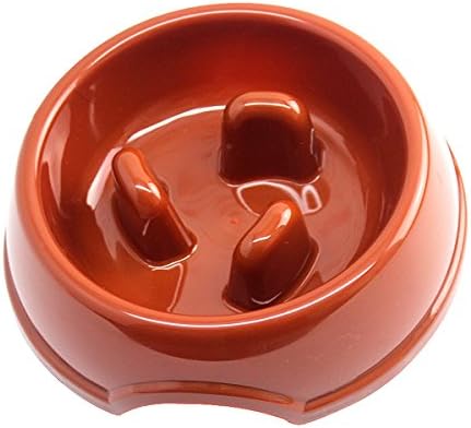 Union Rich Three Columns Design Non-skid Slow Feed Bowl for Dog and Cat Pet Fun Feeder Dog Bowl Bloat Stop Dog Maze Interactive Puzzle (Coffee)