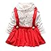 Weixinbuy Baby Girl's Cotton Lapel Pleated Long Sleeve Ruffle Dress