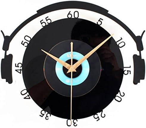 gerewe Three dimensions of space music - vinyl disc retro Mode creative Wall Clock Wall Clock Art nostalgia (Color Blue Vinyl)