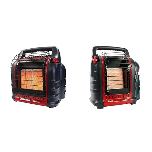 18,000 BTU Big Buddy Portable Propane Heater,Red, Tip-over