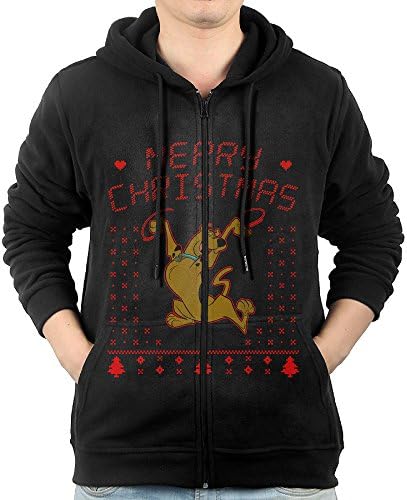 Hoodie Sweatshirt Men's Scooby Doo Ugly Christmas Long Sleeve Zip-up Hooded Sweatshirt Jacket