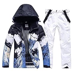 YEEFINE Men's Ski Suit Waterproof Snow Suits Two