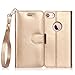 FYY Designed for iPhone SE Case 2022 (3rd Gen) / iPhone SE Case 2020 (2nd Gen) / iPhone 7 Case/iPhone 8 Case, Luxury PU Leather Wallet Phone Case with Card Holder Flip Kickstand Cover Gold