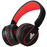 Artix RS7 Sports Foldable Bluetooth on Ear Headphones with 3.5mm Cable - Black/Red