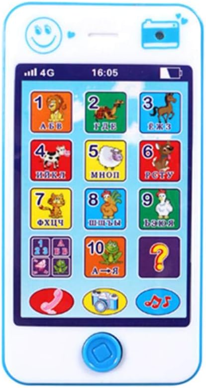 VIPECO Durable Russian Language Baby Toy Phone Simulation Mobile Kids Educational Toy(Blue Material: Plastic