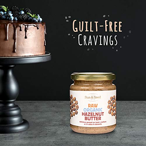 Sun and Seed - Organic Raw Hazelnut Butter - Gluten Free and Keto Friendly - Ultra Healthy And Nutritious High Protein Spread - Rich in Folate and B-complex Vitamins (Hazelnut, 2 Pack)