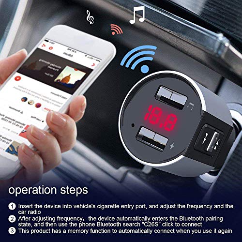 Fullfun Handsfree USB Wireless Car Mp3 Fm Transmitter Bluetooth Modulator Car Kit With Dual USB Port