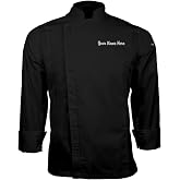 ChefsCloset Personalized Long Sleeve Embroidered Zipper Chef Coat