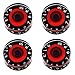 mxuteuk 4pcs Black and Red Electric Guitar Bass Top Hat Knobs Speed Volume Tone AMP Effect Pedal Control Knobs KNOB-S8