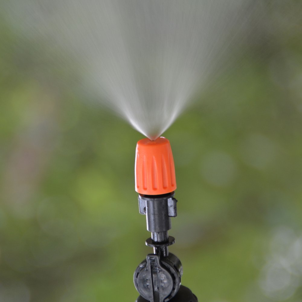 Mifengdaer 65pcs/set Adjustable Irrigation Kits System Self Plant Garden DIY Misting Automatic Watering Full Kits Water Irrigation System for Flower Beds, Decks, Landscape, Potted Plants and Vegetables, 591”(15m))