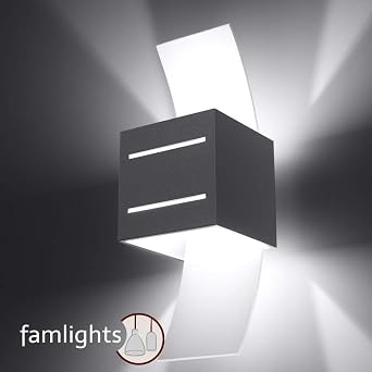 Famlights Wandleuchte Artur Aus Aluminium Grau Wandlampe Edel