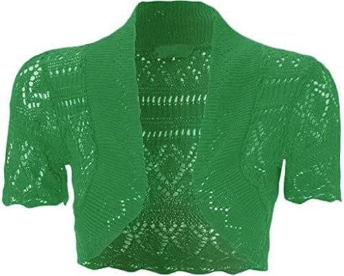 RM Fashions Girls Crochet Bolero Shrug Kids Knitted Short Sleeve Cardigan New Age 2-13 Years