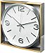 Bernhard Products Wall Clock 10 Inch Modern Silver Round Elegant Metal Quality Quartz, Silent Non Ticking Battery Operated Home Office Clock with 3D Numbers (10 Inch)
