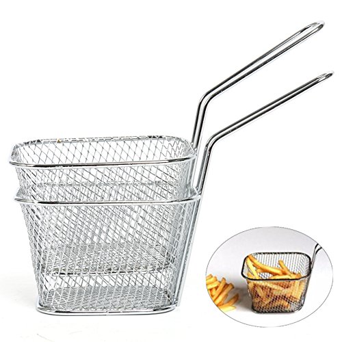 Yaekoo 8Pcs Mini Mesh Wire French Fry Chips Baskets Net Strainer Kitchen Cooking Tools - Thumbnail 3