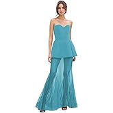 GEUOYEE Sweetheart Prom Dresses 2025 Strapless Evening Gowns Chiffon Formal Dress for Women Wedding Guest Sexy