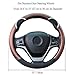 Alusbell Cute Carbon Fiber Steering Wheel Cover Synthetic Leather Auto Car Steering Wheel Cover for Women Universal Fit 15 Inch (Brown)
