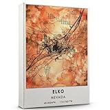 Elko Map Poster, Nevada Map Art Poster, Map Decor