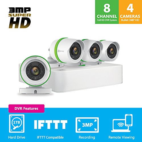 EZVIZ-3MP-Surveillance-Kit-Premium-Complete-Surveillance-System-White-8-Channel-4-Camera-BD-1834B1