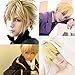 Another Me Women Men's Layered Short Straight Wig Light Blonde Hair Heat Resistant Fiber Wig Party Cosplay Accessories