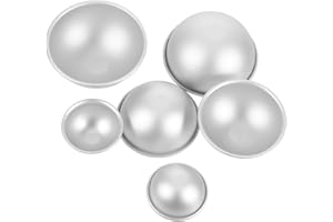 Alipis 6pcs Aluminum Hemisphere Cake Mold Nonstick Dome Shaped Baking Tin for DIY Dessert Cakes