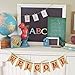 Uniwish Welcome Banner Party Decorations Vintage Rustic Burlap Bunting Sign Home Fireplace Décor, Glitter Red Letters