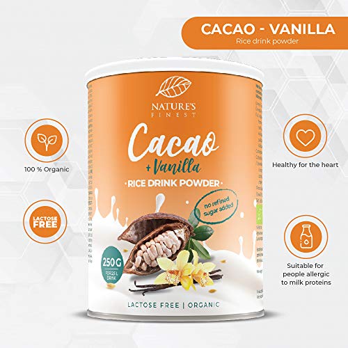 Nature's Finest Bio-Reisgetränkpulver Kakao & Vanille 250 g | Für 2,5 L leckere Bio-Pflanzenmilch | Vegan and… – Bild 4