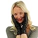 SK Hat shop Ladies Winter 3M Thinsulate Soft Genuine Leather Long Ruched Wrist Gloves Black Large