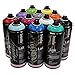 Ironlak 400ml Popular Colors Set of 12 Graffiti Street Art Mural Spray Paint