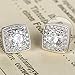 Stud Earrings,Jewelry 18k White Gold Plated Cubic Zirconium Cushion Shape Halo Stud Earrings for Women&Girls Stud Earrings Hypoallergenic White Gold Stud Earrings Cubic Zirconia Earrings