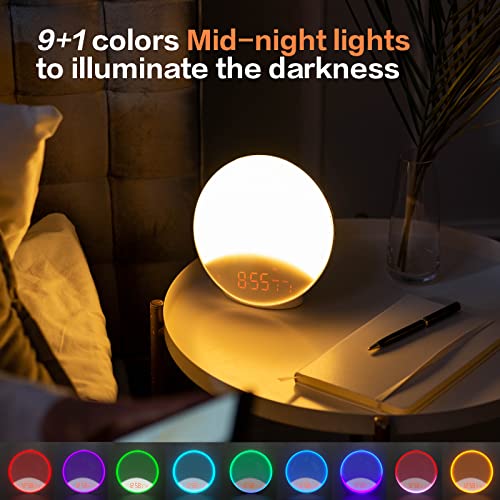 Kairiow Sunrise Alarm Clock with USB Port for Charging,Wake Up Light