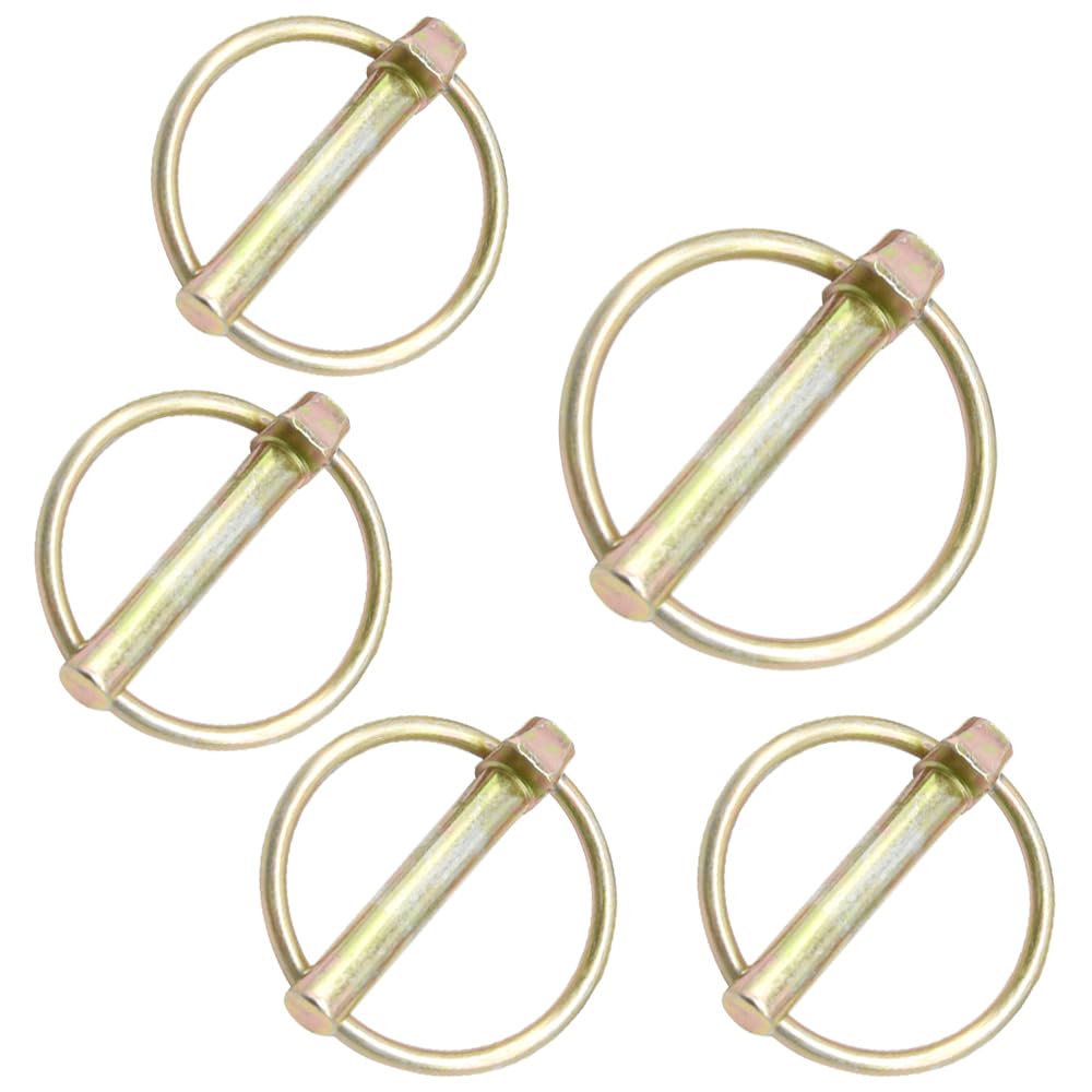 Hocansen 5 Pcs Lynch Pin and Ring 8x45mm Shaft Locking Pin Fastener with Ring 3 Point Hitch Pins for Tractors,Trailers and Trucks Mower (8*45mm/OX)