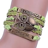 Susenstone®Infinity Dream Love Anchor Leather Cute Owl Charm Bracelet