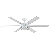 Honeywell Ceiling Fans Kaliza Modern 56 Inch Ceiling Fan with Light, Remote Control Fan, LED Indoor Fan with 6 Blades, Gray W