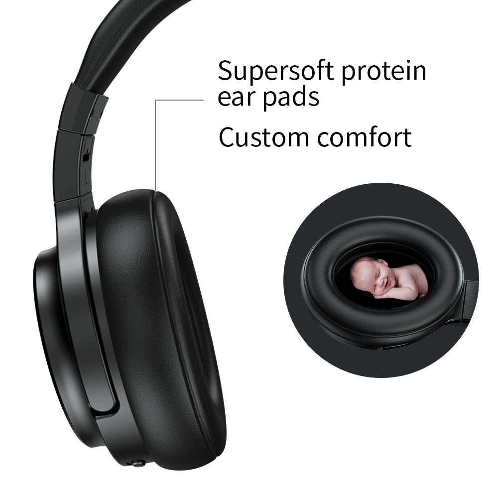 Bluetooth Over Ear Kopfhörer Noise Cancelling Wireless HiFi Bass Stereo 50 Std.Laufzeit Headset für Telefon PC TV Tablets