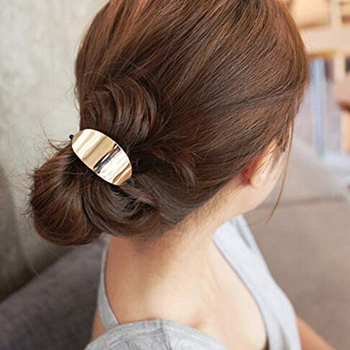 Shuxy 6PCS High Ponytail Holder Metal Leaf Hair Band Rope Wrap Alloy Punk Hair Cuff Elastic Hair Clips Metal Hair Ties Metallic Headwear Holder Fashion Hair Accessories for Ladies Toddler Thick Hair