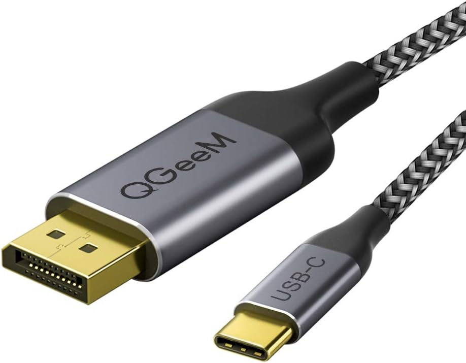 Câble USB C vers Displayport pour bureau à domicile, QGeeM 1,8 m (4 K à