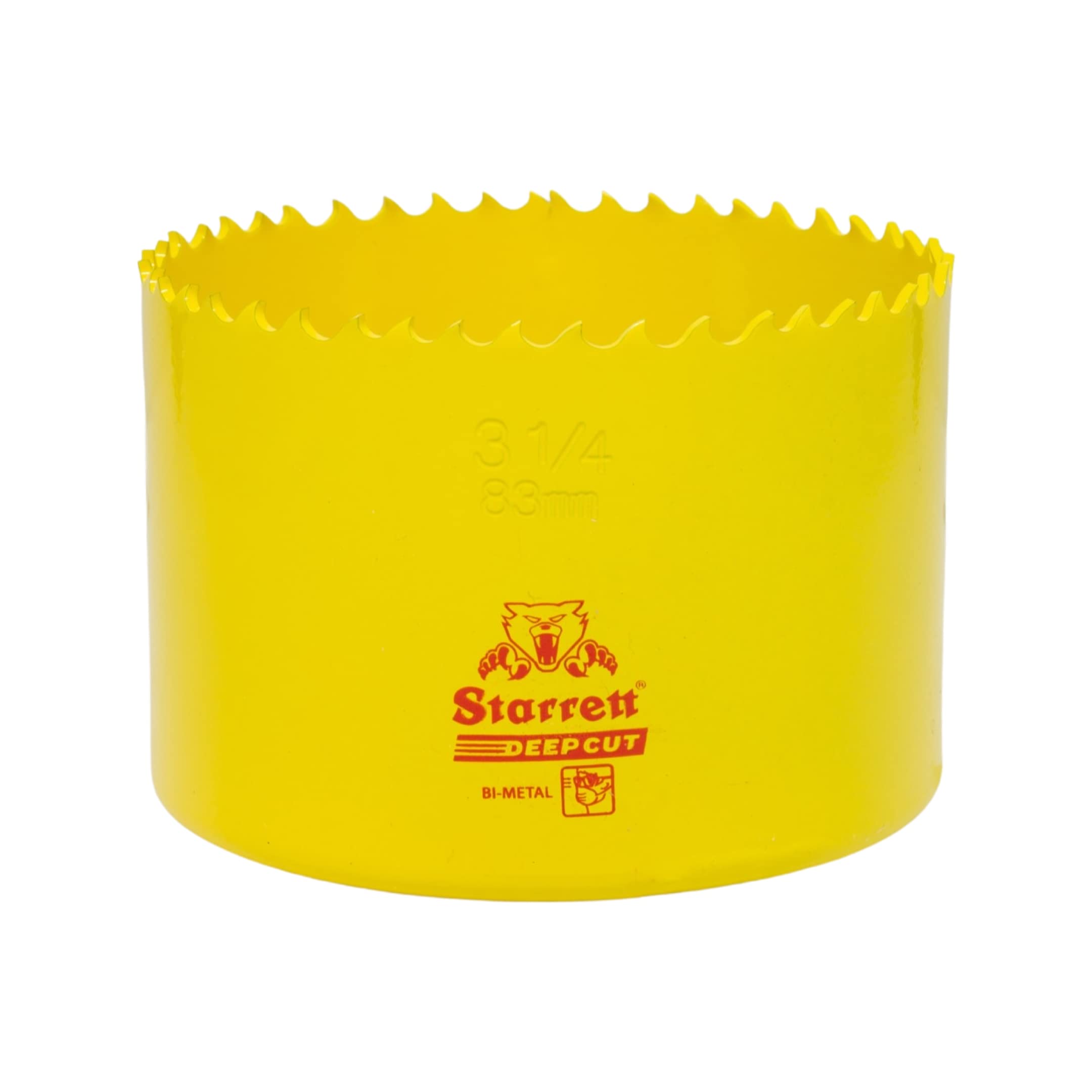 Starrett Deep Cut Hole Saw - DCH0314 Heavy Duty Bi-Metal with Extra Cobalt HSS Teeth - For Metals Wood Cast Iron Fibreglass Plastic Materials - 83mm